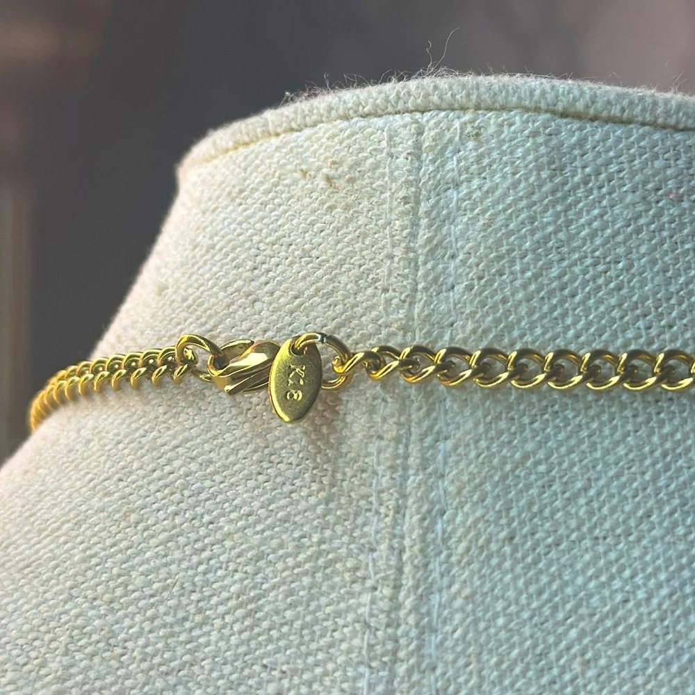 LARGE F OFF charm on 18kt gold plated 17” chain 💫 WATERPROOF - Picture 7 of 8